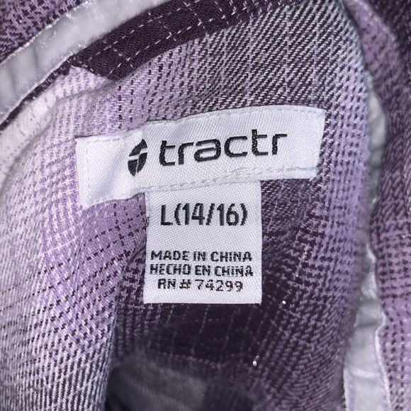 Tractr western purple plaid Pearl buttons pocket long sleeve button down shirt - Picture 7 of 8